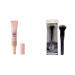e.l.f. Halo Glow Highlight Beauty Wand Liquid Highlighter Wand For Luminous Glowing Skin Buildable Formula & Ultimate Blending Brush Vegan Makeup Tool Dome-Shaped Champagne Campaign Compact + Brush
