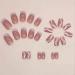 Foccna Coffin French Press On Nails - Pink Swirls Medium Long Fake Nails for Women & Girls | 24 Pcs - Cute Daily Artificial Nail Art - Buy Online on GoSupps.com