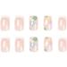 Justotry 24 Pcs Square Short Beige French Press-On Nails with Floral Pattern - Nail Art for Women | Nail Glue Included - Buy Online on GoSupps.com