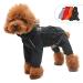 Dogs Waterproof Jacket, Lightweight Waterproof Jacket Reflective Safety Dog Raincoat Windproof Snow-Proof Dog Vest for Small Medium Large Dogs Black M M (back 14") Black