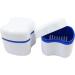 Buy Dental Third Teeth Storage Box - 2 Piece Prosthesis Cup with Filter Basket | Durable Orthodontic Dentures Organizer (White/Blue) - International Shipping Available - Buy Online on GoSupps.com