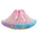 Women's Elastic Waist Chiffon Petticoat Puffy Tutu Tulle Skirt Princess Ballet Dance Pettiskirts Underskirt Pink_rainbow