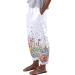 Gufesf Women's Summer Cropped Cotton Linen Capris Pants Casual Loose Fit Trousers with Pockets Wide Leg Pants for Women Pink Medium