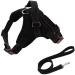 Adjustable Reflective Dog Safety Harness with Leash Set - No-Pull Breathable Vest for Small, Medium, Large Dogs - Training and Walking - Black - Buy Online on GoSupps.com