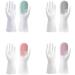 2024 New Silicone Dishwashing Gloves Waterproof Household Dishwashing Cleaning Rubber Gloves Warm Insulation Reusable Pink - Buy Online on GoSupps.com