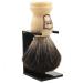 Parker Safety Razor 100% Black Badger Bristle Shaving Brush with White HandleExtra Dense Badger Bristles Shave Brush Create a Superior LatherBrush Stand Included