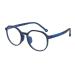 Round Stylish Computer Readers Eyewear Anti Eye Strain Reading Glasses Large Flat Light Mirror for Women/Men +250 Dark-blue