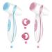 Magentak Electric Facial Cleansing Brush and Spa Massager Rechargeable Heart Motivation with 2 Types of Silicone Heads for Deep Cleansing  Exfoliating and Massaging (Blue)