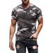 BEUU Soldier Short Sleeve T-Shirts for Mens, Summer Camo Crewneck T Shirt Athletic Muscle Workout Camouflage Tee Tops 125- Gray X-Large