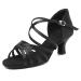 HIPPOSEUS Women's Latin Dance Shoes Professional Ladies Ballroom Salsa Dance Practice Performance Shoes Suede Sole,Model DBCG802 5 2inch Heel Black-2