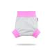 Petit Lulu Pull Up Cloth Nappy Wrap | Size S | Washable Diaper Wrap | Reusable Cloth Nappies | Made in Europe (Grey (Pink))
