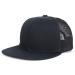 Youth Stylish Flat Bill Structured Mesh Back Snapback Trucker Cap One Size Black Black