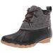 Skechers Women's Pond-Lil Puddles-Mid Quilted Lace Up Duck Boot with Waterproof Outsole Rain 8 Black/Charcoal