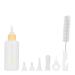 Breeding bottle Pet milk bottle Durable water milk bottle 60ml Pet baby bottle milk feeder pet breed set with nipple brush set for puppies kitten (yellow)