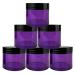 Beauticom 6 Pieces 1 oz. USA Acrylic Round Clear Jars with Flat Top Lids for Creams Lotion Make Up Cosmetics Samples Herbs Ointment (6 Pieces Jars + Lids PURPLE BASE w/Black Lid)