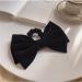 Black Velvet Scrunchies Hair Elastics for Women Girls Hair Bow Ties Rubber Bands for Girls Bowknot Hair Ponytail Holders Accessories