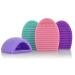 Silicone Makeup Brush Cleaner Egg - Purple Cosmetic Cleaning Tool for Flawless Makeup - Buy Online on GoSupps.com