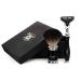 Pure Black Badger Hair Shaving Brush and 3 Edge Razor in Black Handle Perfect for All Skin Types for Men