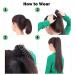 Ponytail Extension - 24 Natural Black Wavy Hair Piece with Clip Realistic Braid Hair Extensions for Women - Buy Online on GoSupps.com