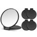 Qislee Compact Mirror Bulk, Round Makeup Mirror for Purse, Set of 4 (Black) 4 Pcs-black