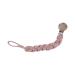 GLASSNOBLE Baby Pacifier Chain Handmade Crochet Cotton DIY Pink Rose
