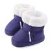 LACOFIA Baby Winter Shoes Infant Girls Boys Anti-slip Soft Sole Slipper Booties Crib Shoes 12-18 Months Navyblue