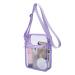 FARMARK Clear Crossbody Bag Stadium Approved,PVC Clear Purse with Front Pocket for Concerts Sports Festivals Purple