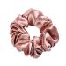 MTSNOO Silk Scrunchies for Hair Sleep 100% Pure 22 Momme Mulberry Silk Scrunchies for Curly Hair with Elastic Band 1 Pack Silk Hair Ties Ropes Scrunchies Set for Women Girls Rose Gold-1
