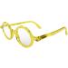LONDON MOLE Transparent Yellow Reading Glasses 3.0x | Stylish Round Cool Readers with Spring Hinges - Buy Online on GoSupps.com