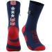 RANDY SUN Waterproof Breathable Socks, SGS Certified Unisex Novelty Skiing Trekking Hiking Wading Trail Socks 1 Pair Medium 1 Pair-blue&red-mid Calf Usa Flag Socks
