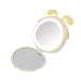 HURRISE Lighted Mirror Lightweight Mirror with Lights Travel Mirror 3000mAh USB Power Bank Compact Mirrors Travel Use for Home Use Touch Up Daily Use (Yellow)
