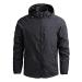 GXLONG Mens Lightweight Rain Jacket Men's Detachable Hooded Long Sleeve Zipper Pocket Rain Coats for Men Waterproof XX-Large Black
