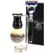 Buy 3 Pc Men's Shaving Kit - 5 Edge Razor Synthetic Badger Hair Brush & Stainless Steel Stand | Perfect Grooming Gift - Buy Online on GoSupps.com