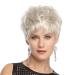 Shop Gray Pixie Cut Wig - Short Curly Fluffy White Gradient Hair for Middle-Aged & Older Women | Daily Wear - Buy Online on GoSupps.com
