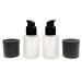 Empty refillable frosted glass pump bottle 30 ml for liquids primer doser dosage lotion essence emulsion sample case for travel 2 pieces