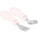 Baby Fork Spoon Fine Workmanship Safe Cute Shape High Temperature Resistant Exquisite Beautiful Toddler Feeding Utensils for Feeding(Off-White) - Buy Online on GoSupps.com