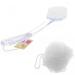 Kosmetex bath brush and soap sponge transparent white Robust plastic sauna brush with long handle white