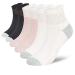 Athlemo Women&Men Bamboo Diabetic Socks 6 Pairs Circulation No-Binding Ankle Black/White/Pink(6 Pairs) 9-11