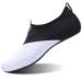 L-RUN Women Water Shoes Mens Barefoot Skin Aqua Socks for Run Dive Surf Swim Beach Yoga Quick Drying 8.5-9.5 Women/7-7.5 Men Dot_white