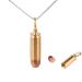 Brass and Purple Copper Bullet Cylinder Pendant Necklace for Mens Womens It also Can be Used as a Mini Pill Holder on Keychain.