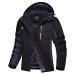 MAGCOMSEN Women's Winter Coats Water Resistant Snow Ski Jacket Fleece Lined with Hood Windproof Rain Jackets Parka Black Gy XX-Large