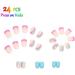 24Pcs Rainbow Swirl Short Square Press on Nails with Nail Glue - Glossy False Acrylic Nails for Women and Girls - Buy Online on GoSupps.com