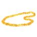 Amber Adult Necklace - Variuous Length - Raw Honey Color - Baltic Amber Land - Hand-made From Polished / Certified Baltic Amber Beads - Knotted - Screw Clasp (17.7  Raw Honey)
