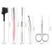 Anoudon 5-Part Eyebrow Set - Stainless Steel Tweezers Scissors Brushes Razor & Pencil | Travel Case Included | Perfect for Men & Women - Buy Online on GoSupps.com