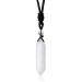 YATOJUZI Clear Quartz Healing Crystal Stone Necklace Hexagonal Pointed Pendant Necklaces Adjustable Rope Natural Gemstone Necklace Reiki Enger Quartz Jewelry for Women Men White-Clear Quartz