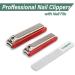 HandyDandy Professional Nail Clipper Set with File - Red | Easy Cleanup for Fingernails & Toenails - Buy Online on GoSupps.com