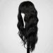 Emmor Black Wig with Bangs - Long Wavy Synthetic Hair Wig for Women | Perfect for Everyday Wear & Parties - Buy Online on GoSupps.com