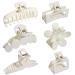 6Pcs Big Hair Claw Clips Nonslip Large Claw Clip for Women Thin Hair Cute Jaw Hair Clips for Women Hair Claws Barrettes Ponytail Holder Hair Accessories White
