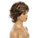 SENHORAS Dark Brown Mixed Blonde Pixie Cut Wig for White Women - Short Wavy Synthetic Hair with Bangs and Highlights - Buy Online on GoSupps.com