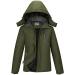 CAMEL Men's Winter Ski Jackets Waterproof Snow Coat with Hood Mountain Windproof Rain Jacket X-Large Army Green